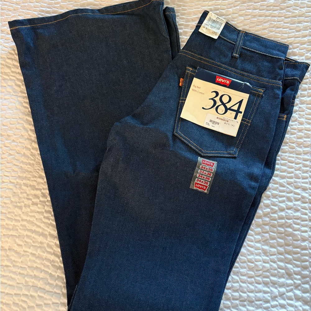 1970’s Levis 684 Big Bell Bottoms Denim Jeans 34x36” Orange Tab w/ Tags RARE!